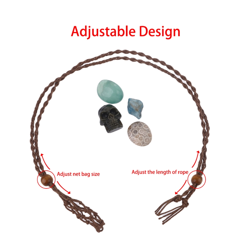 Necklace Cord Empty Stone Holder Raw Stone Replacement Net Bag Adjustable Length DIY Necklace Jewelry Making Accessories