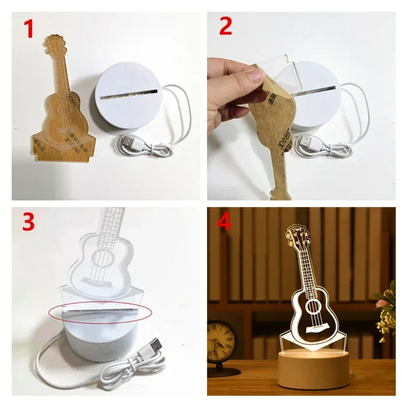 3D Illusion visuelle veilleuse visuelle créative LED lampe de bureau changement USB alimenté pour les enfants