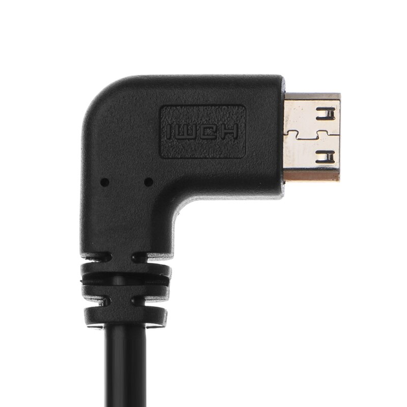 90 Graden Haakse Mini Usb Hdmi Male Naar Hdmi Female Extension Data Kabel 21Cm H05A: Black
