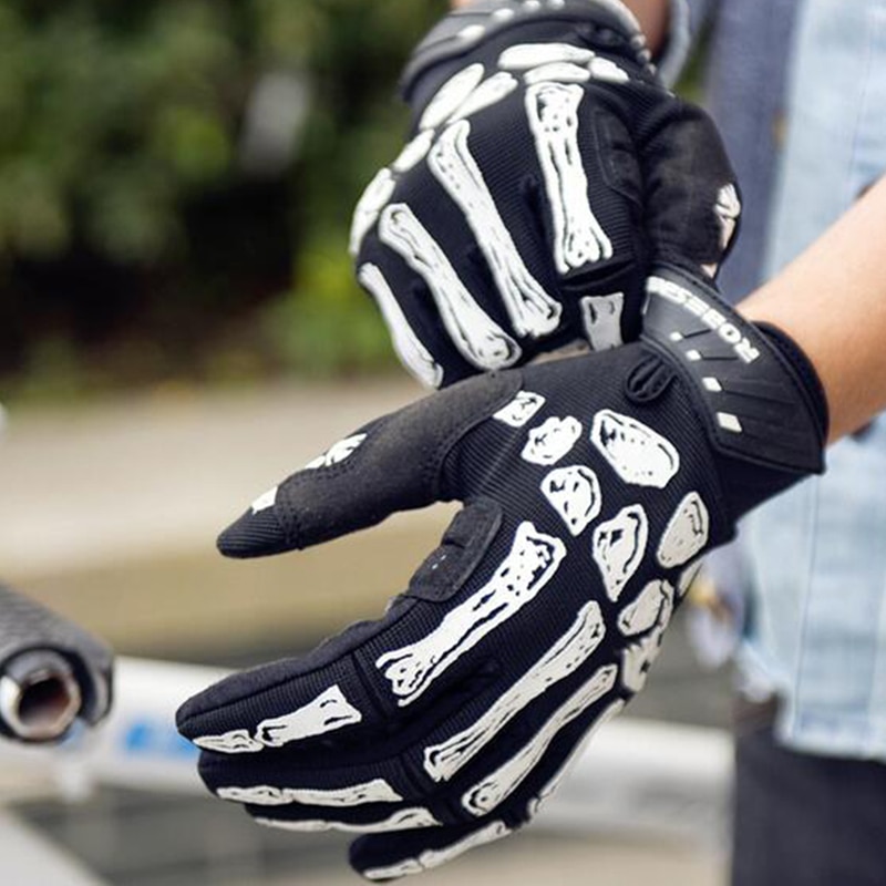 Mannen Vrouwen Skull Graffiti Fietsen Handschoenen Antislip Siliconengel Mountain Mtb Bike Handschoenen Volledige Vinger Rijden Fiets Sport handschoenen