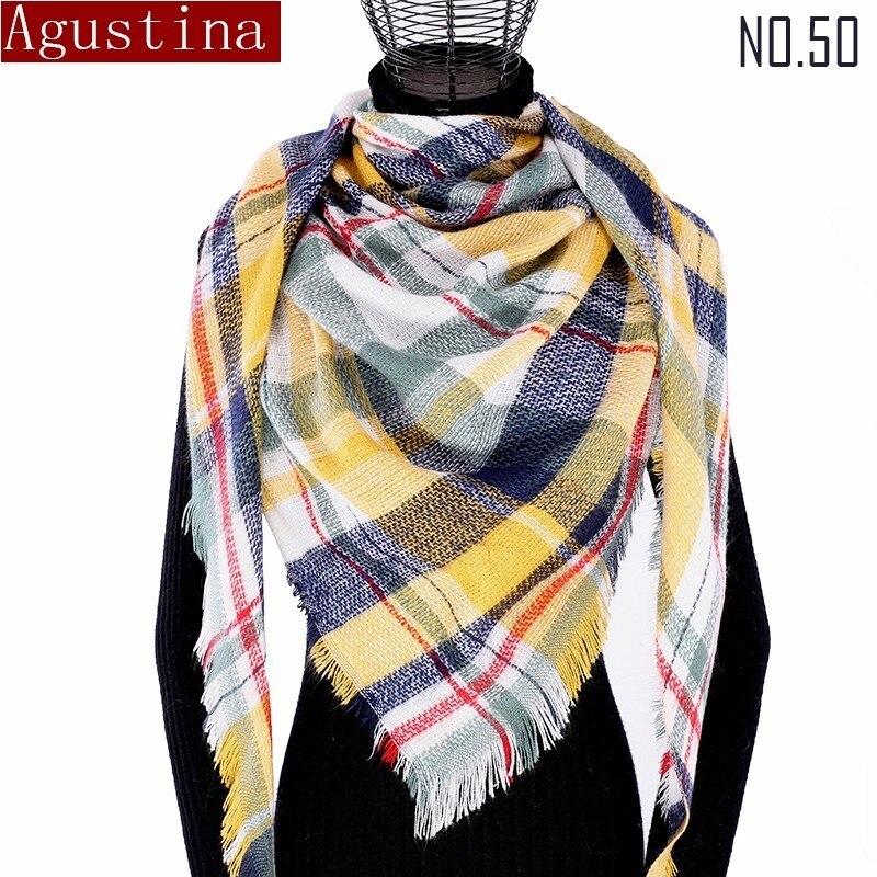 Winter Kasjmier Plaid Sjaal Sjaal Vrouw Poncho Driehoek Luxe Bandana Pashmina Wrap Grote Stola Luxe