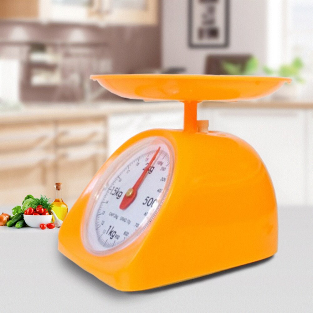 Balance mécanique à plateau de cuisine ronde rétro, 500g/5kg Max, précision des ustensiles de cuisine, balance des aliments de printemps, couleur aléatoire