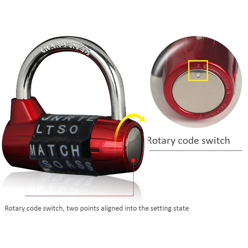 5 Letter Zinc Alloy Combination Padlock Code Password Lock Door Cabinet Drawer Bike Motorcycle Student Locker Locks