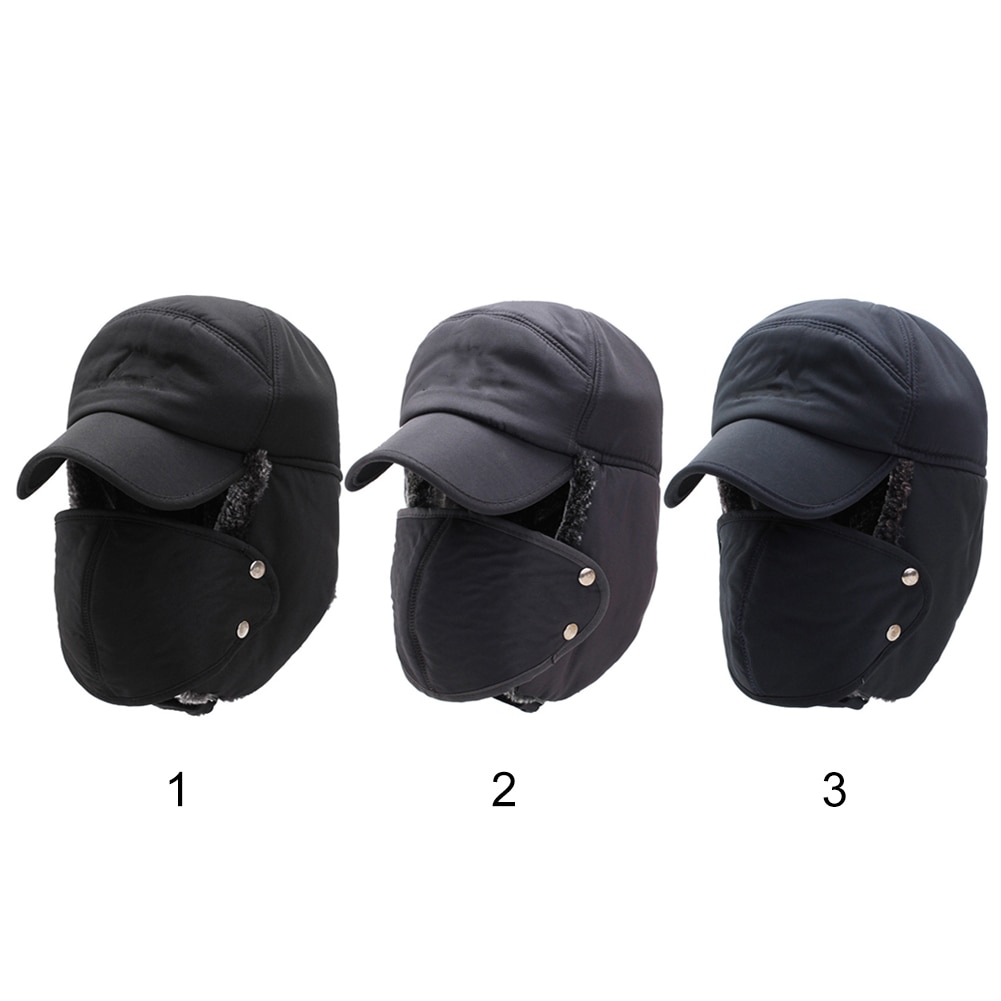 Sport avec oreille rabat casquette trappeur chapeaux coupe-vent masque détachable imperméable neige Ski masque chapeau pour snowboard randonnée