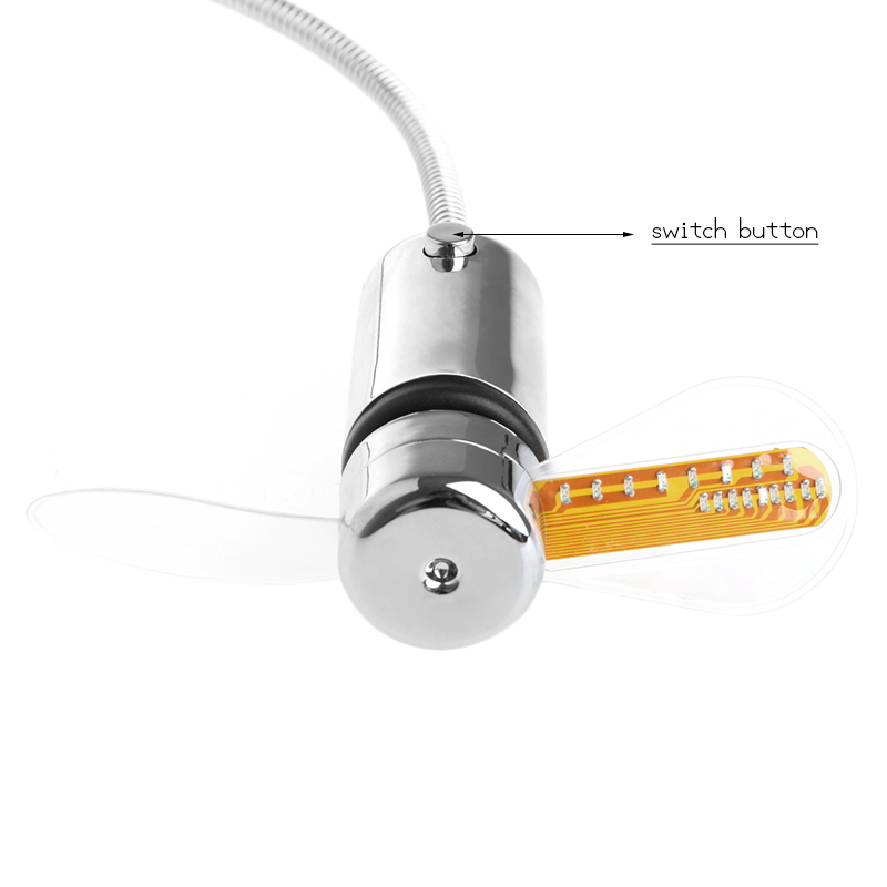 Handheld Mini USB Fan Portable Gadgets Flexible Gooseneck LED Clock Cool For Laptop PC Notebook Powerbank Real Time Display