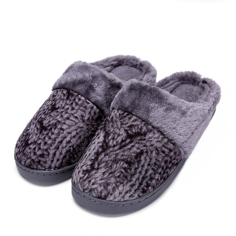 Herrtofflor inomhus hem plysch tofflor håller värmen halkfri vinter bomullstofflor för vuxna pantoufle homme xkd 8077