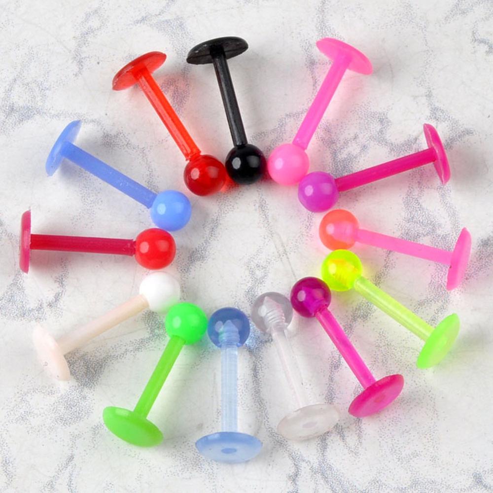 30 Stks/partij 8Mm Lengte Zachte Bioplast Flexibele Ball Neus Ring Lip Ring Tragus Oorbellen Body Piercing Sieraden