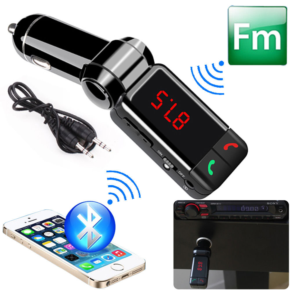 Newest Car MP3 Audio Player BC06 Wireless Car Kit Bluetooth HandsFree FM Transmitter LED 5V/2.1A Dual USB Car Charger for Cars