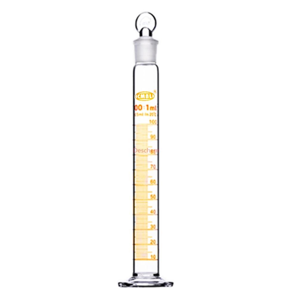 100ml,Glass Measuring Cylinder with Spout ground-in Stopper Lab Glassware