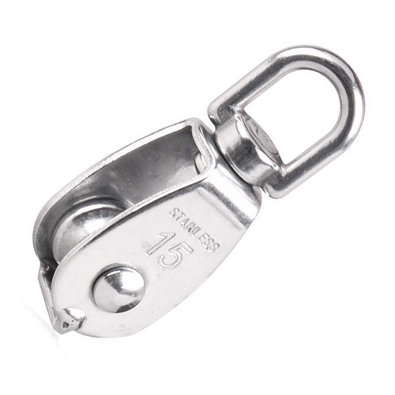 DSHA -Crane Pulley Block M15 Lifting Crane Swivel Hook single Pulley Block Hanging Wire Towing Wheel 10Pcs