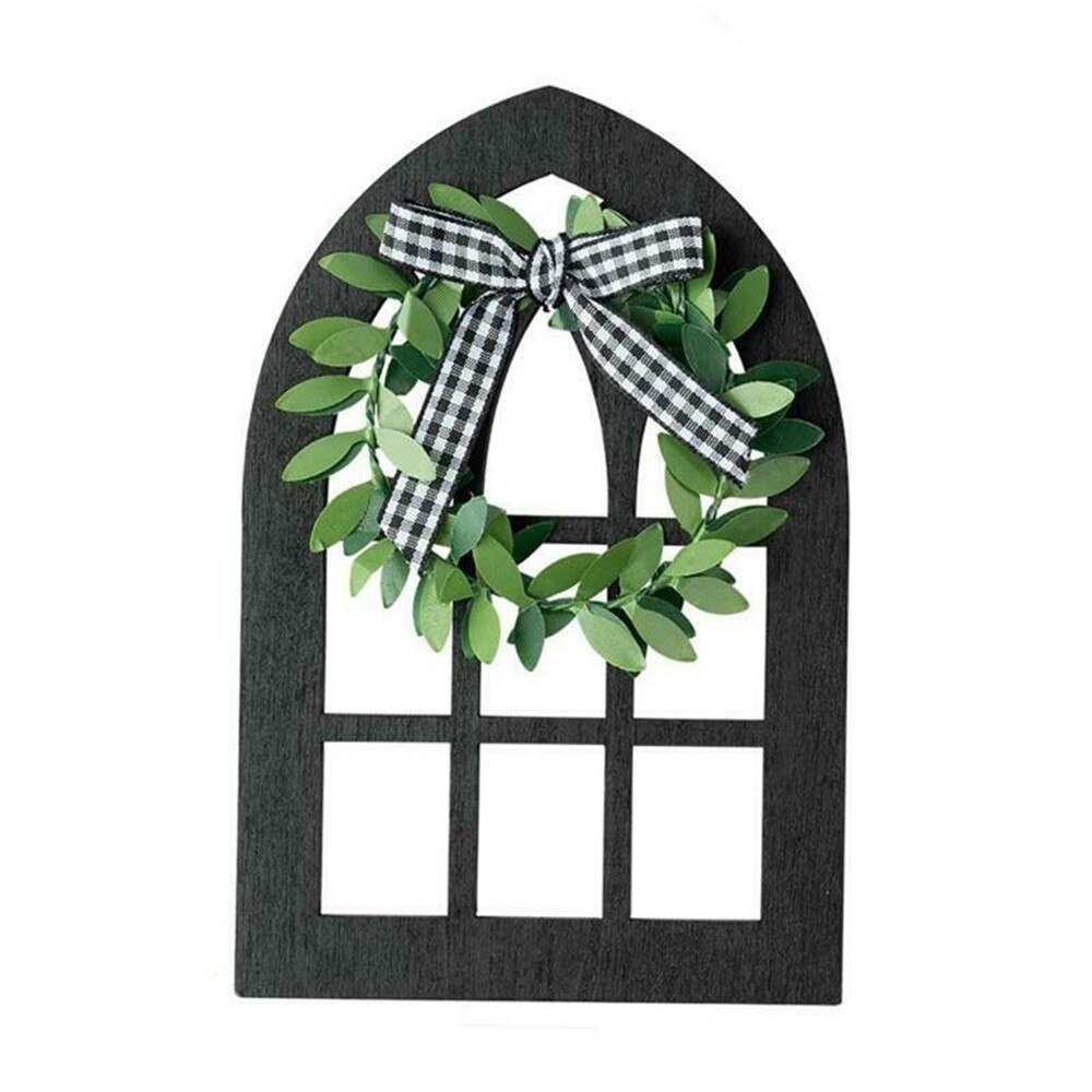 Multifunctional Home Living Room Decorations Retro Wall Display Wooden Frame Rustic Farmhouse Window Frame Ornaments: Black