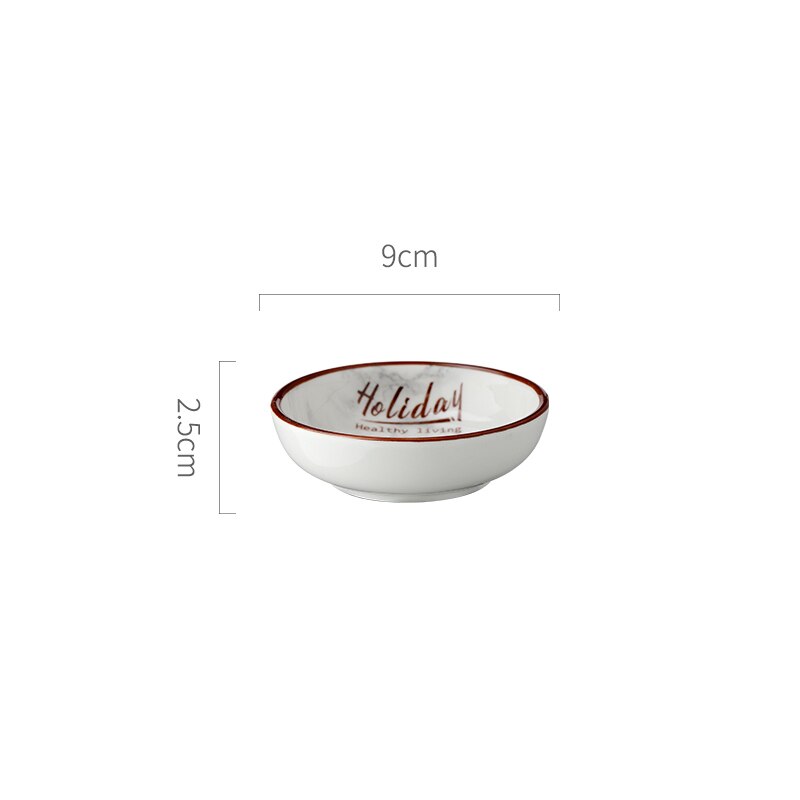 Marble Ceramic Tableware Dinner Plate Dishes Luxury Plate Dinnerware Kitchen Plate Tableware Set: 3.5 Inch Taste Dish