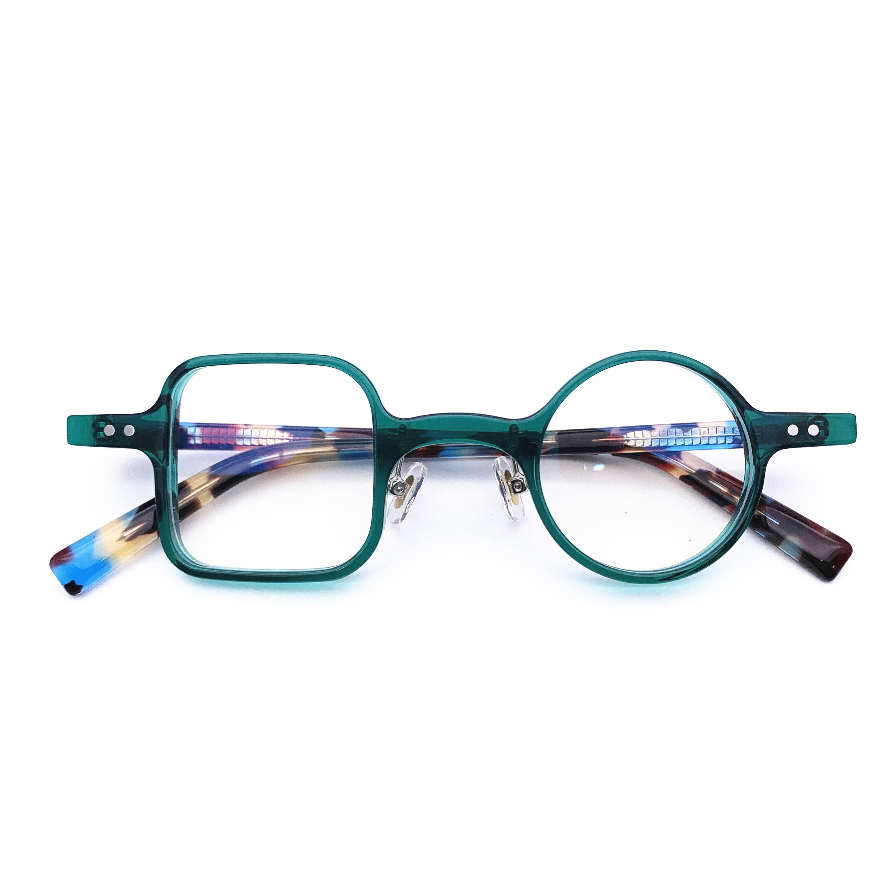 Belight Optiacl Acetate Square with round Glasses Frame Men Women Prescription Eyeglasses Retro Optical Frame Eyewear 226