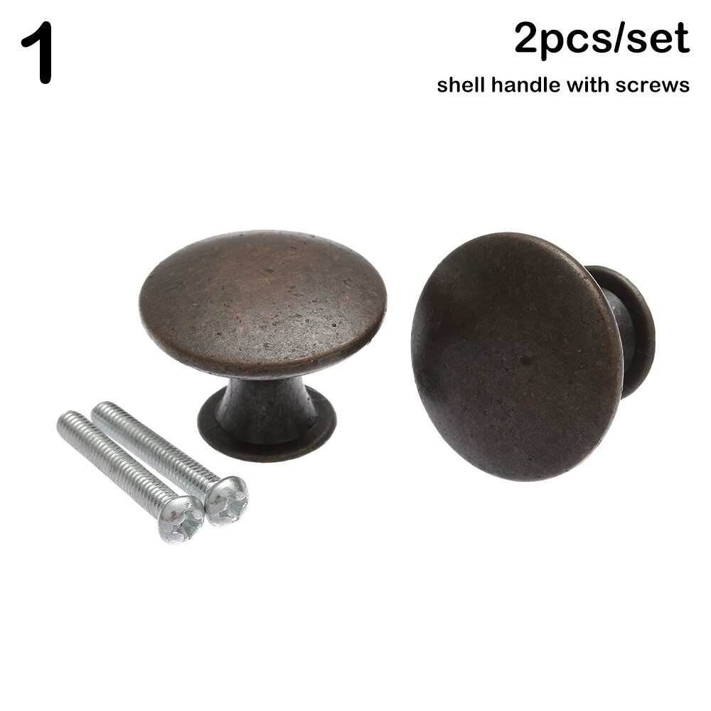 Poignées de meuble en côtes antiques, forme ronde Foy, bouton de fusion rétro, poignées de garde-robe, poignée de porte, raccords de quincaillerie, 2 pièces: Black