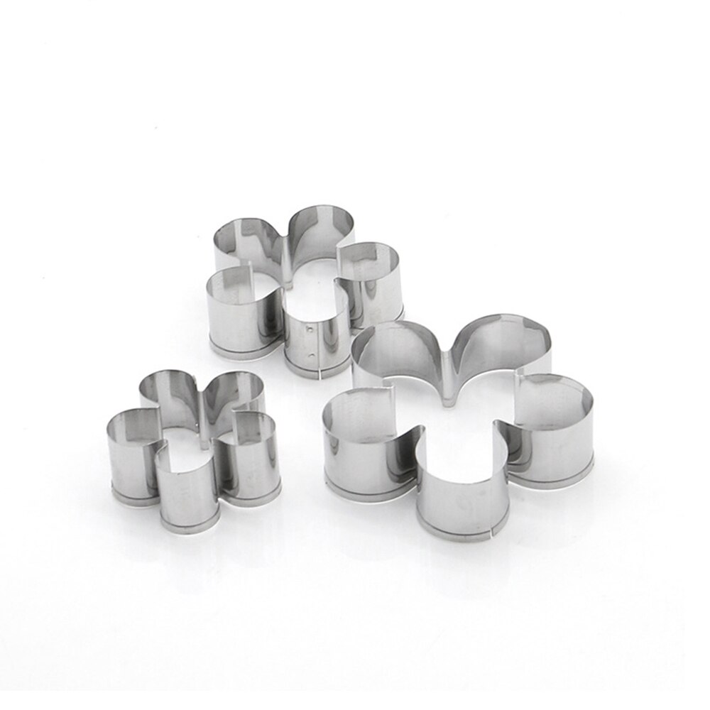 3 stk / sæt rustfrit stål cookie cutters kosmos kronblad blomst bagning dekorationsværktøj fondant kage sukker håndværk skimmel køkkenredskaber