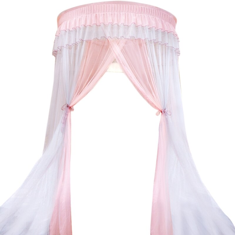 Bed Canopy Double Colors Hung Mosquito Net Princess Bed Tent Curtain Foldable Canopy On The Bed Fairy Lace: Grey jade colour