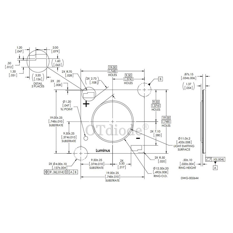 5pcs Luminus CHM-11 ceramics COB LED 40W 45W high power led lamp beads 3000K Warm white light Street lamp wick Downlight source