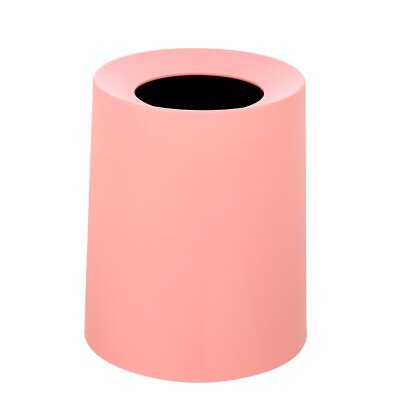 Plastic Trash Can Bathroom Waste Bin Toilet Dustbin Garbage Bin Double-layer Recycling Bucket Garbage Bin: Pink