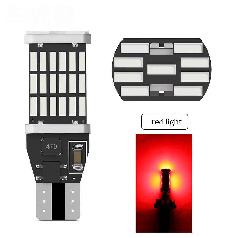 Oprah 2 uds Super brillante T15 LED W16W 921 912 T16 902 bombilla para luces de coche Canbus 4014*45SMD lámpara de señal de marcha atrás de respaldo automático 12V: Cristal azul