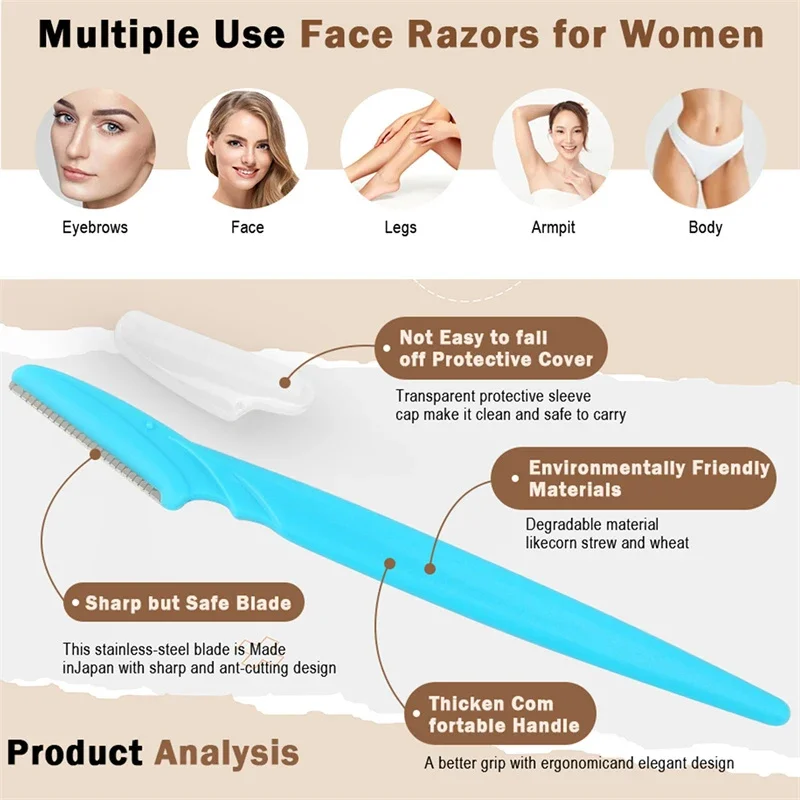 Kit de maquinillas de afeitar para cejas, recortador de cejas Facial, herramienta de depilación Facial multifunción con contenedor de belleza de seguridad, 5/10/30/40/66 Uds.