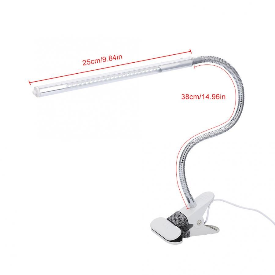 LED Desk Lamp Flexible Reading Eye Protection Table Lamp Metal Hose Lamp with Clip USB Interface Tattoo accesorie