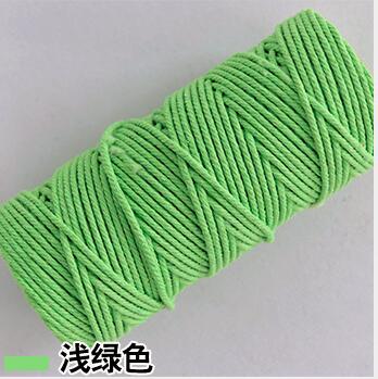 Kleurrijke Zachte Katoen Twisted Cord Macrame Touw Craft Artisan String DIY Handgemaakte Koppelverkoop Draad Koord Touw: Licht Groen