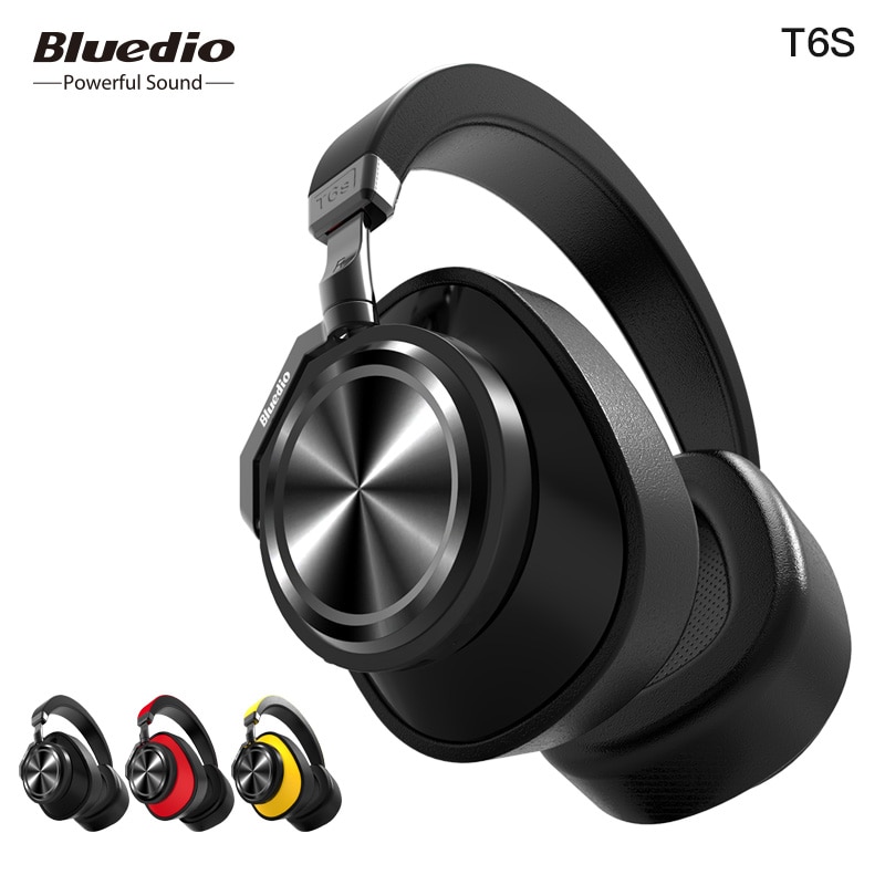Bluedio T6S Bluetooth Headphones Active Noise Cancelling Wireless Headset for phones and music with voice control