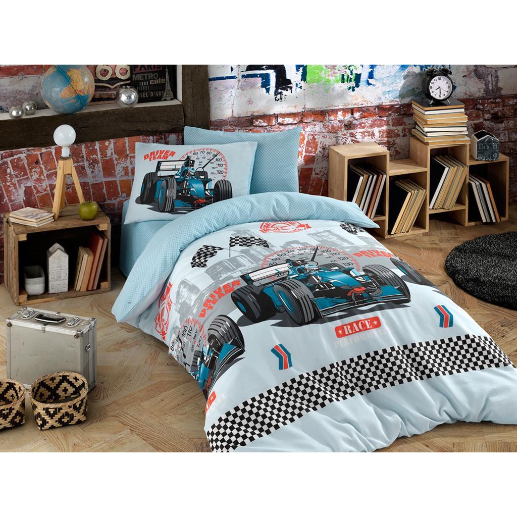 Formula Single Double Quilt Cover Set Blue Grandado