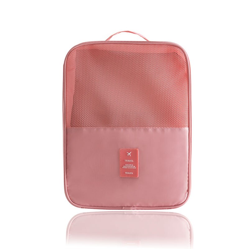 Travel Waterproof Shoe Bag Men and Women Clothing Luggage Accessories Storage Portable Pluggable: pink