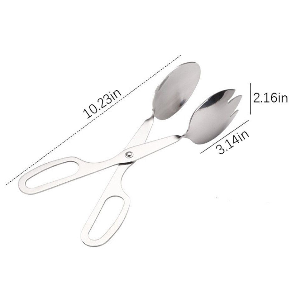 Stainless Steel Salad Tongs Egg Clip Kitchen Tool Serving Spoon Fork Kitchen Accessories