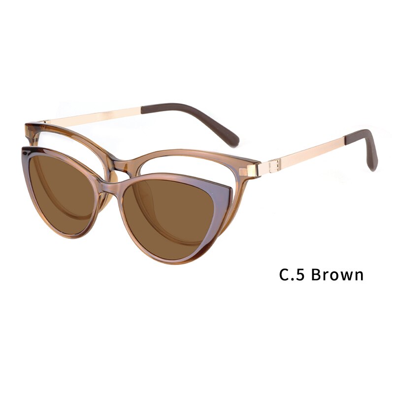 Ceofy – lunettes de soleil yeux de chat pour femmes, monture optique polarisée, magnétisme, de CD6817