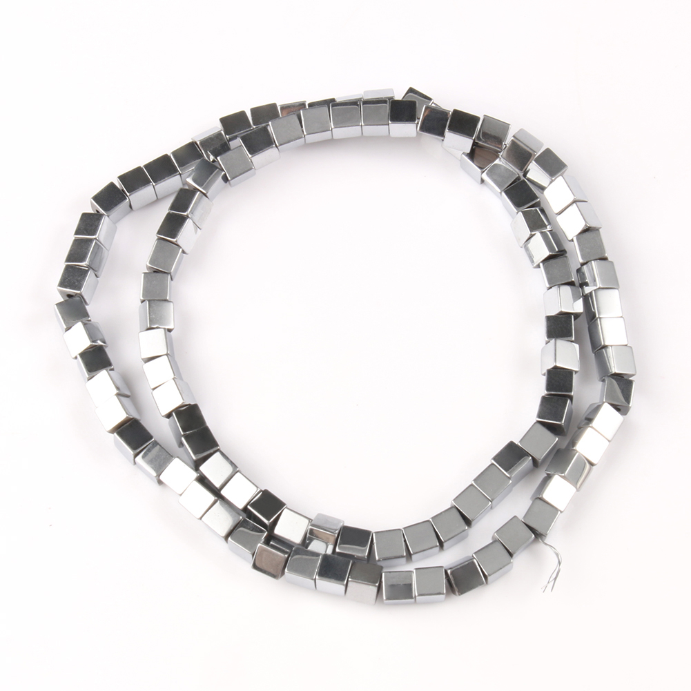 Cube Hematite Stone Beads 2 3 4mm Square Hematite Loose Spacer Beads For Jewelry Making DIY Bracelet Accessories 15'': Blue / 3mm