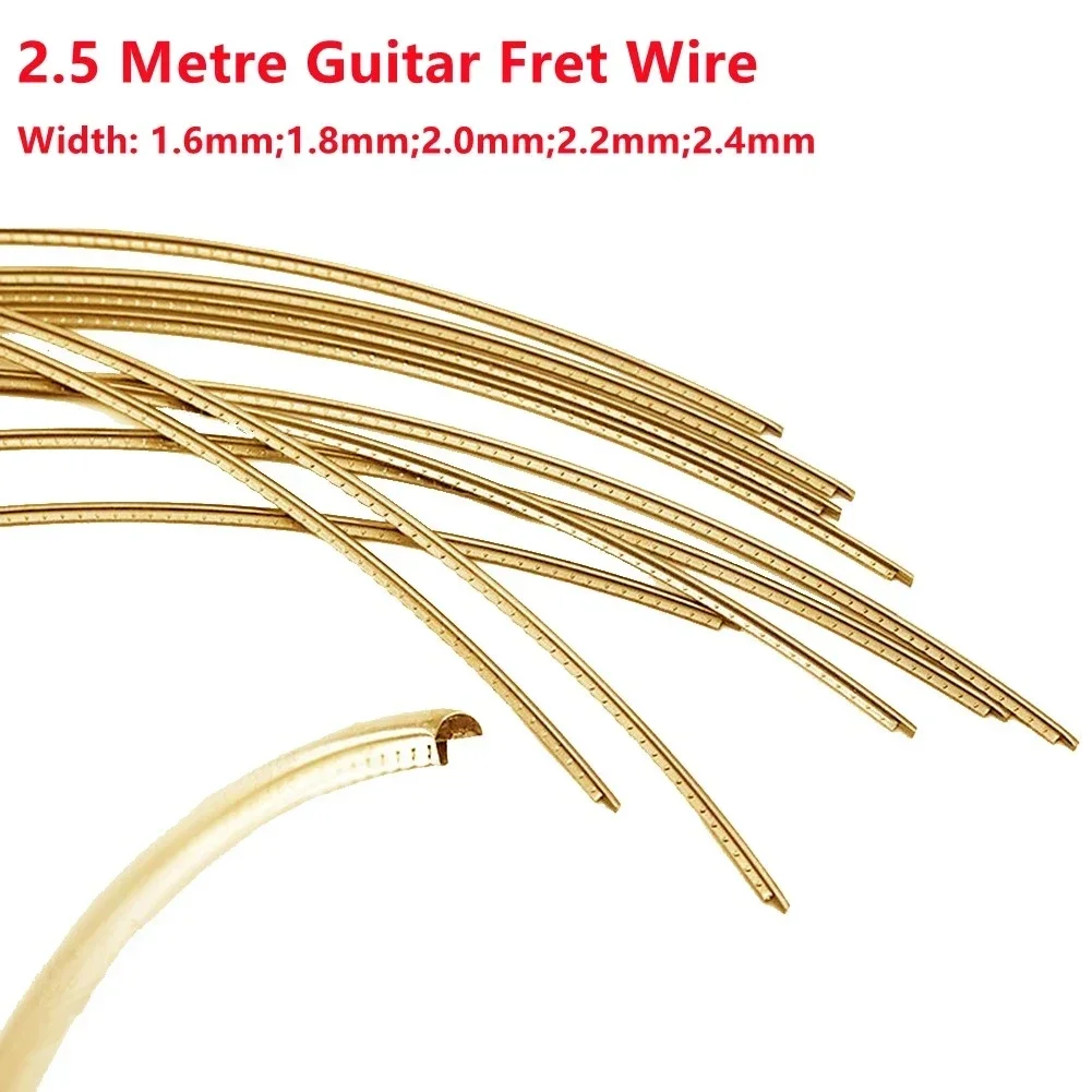 Fil de frette de guitare en laiton doré, différentes tailles pour différents instruments de musique, améliore les performances et la durabilité