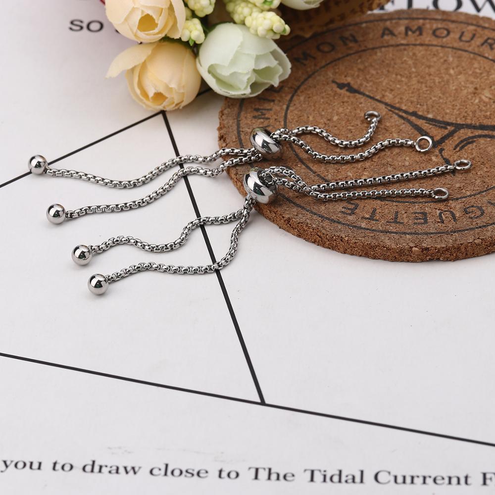 DoreenBeads 304 Stainless Steel Adjustable Slider/Slide Extender Chain For Handmade DIY Making Jewelry Bracelet Findings, 1Piece