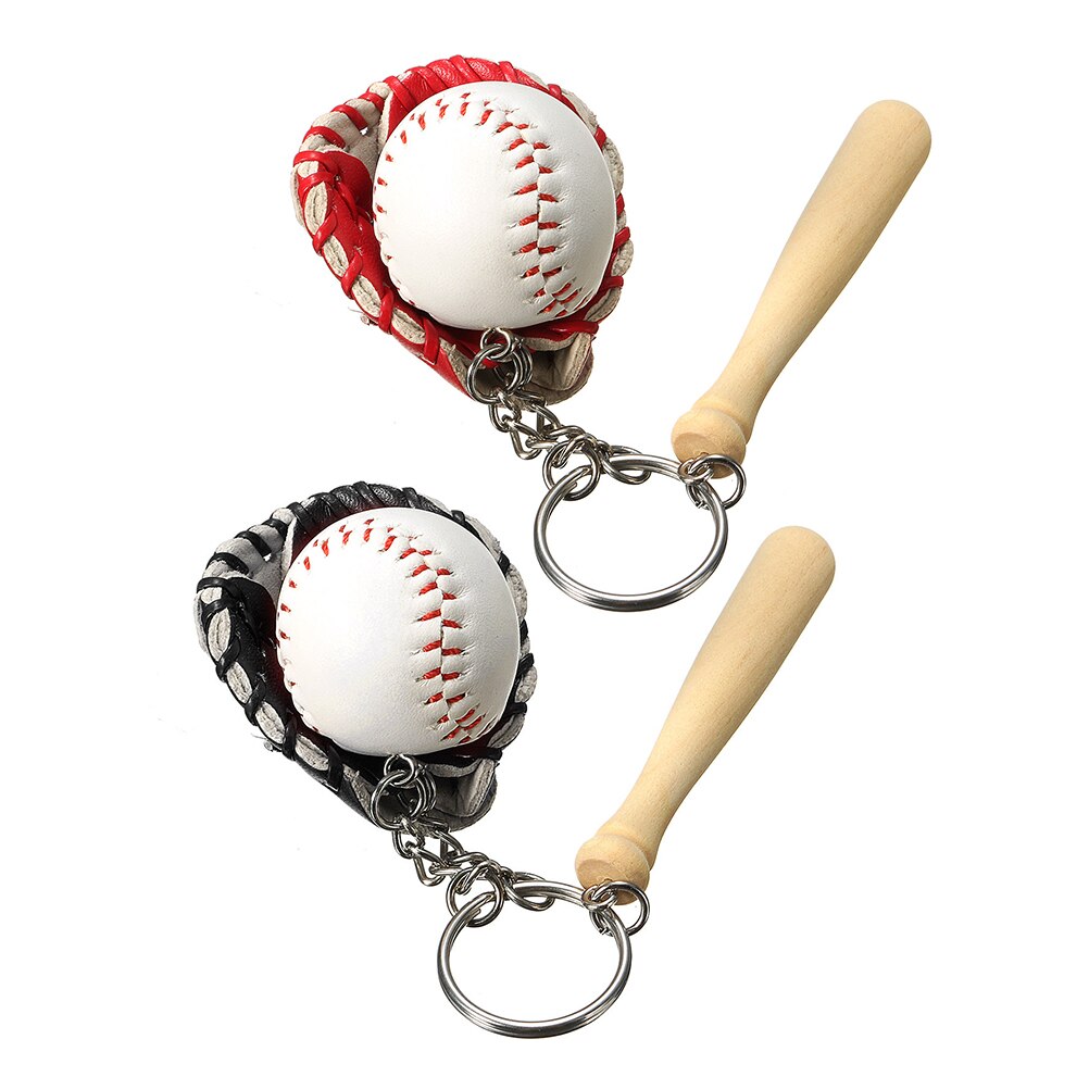 2 einstellen Realistische Baseball Anzug Schlüssel Ketten Baseball einstellen Schlüssel Anhänger Schlüssel Dekore