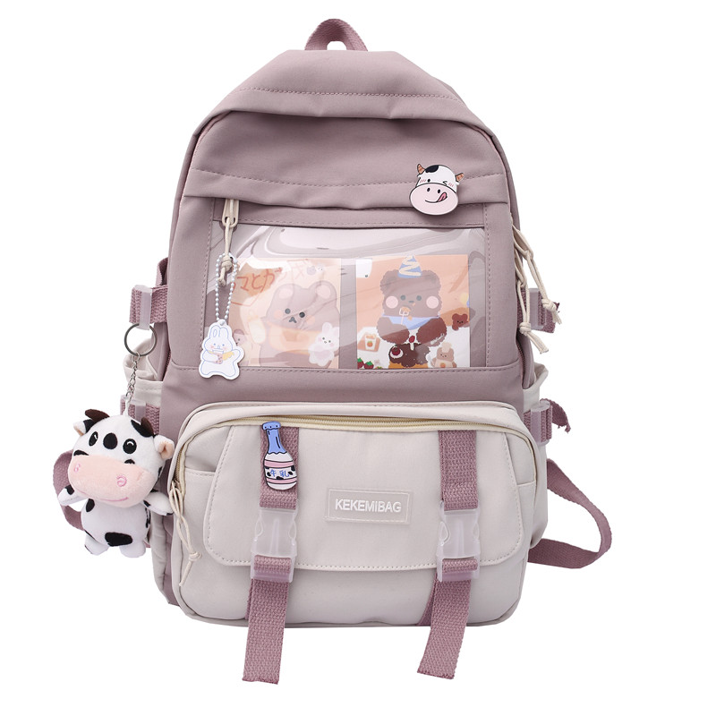 mode vrouwen rugzak kawaii canvas vrijetijdstas rugzak boekentas voor tiener meisje schooltas laptop mochila: 16 inches / Sky Blue