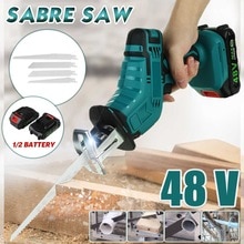 Draadloze reciprozaag voor Makita accu 18 V, draadloze elektrische zaag met 4 messen en gereedschapskist, variabele snelheid 0-2500 omw/min voor hout/ metaal/pvc (batterij niet inbegrepen