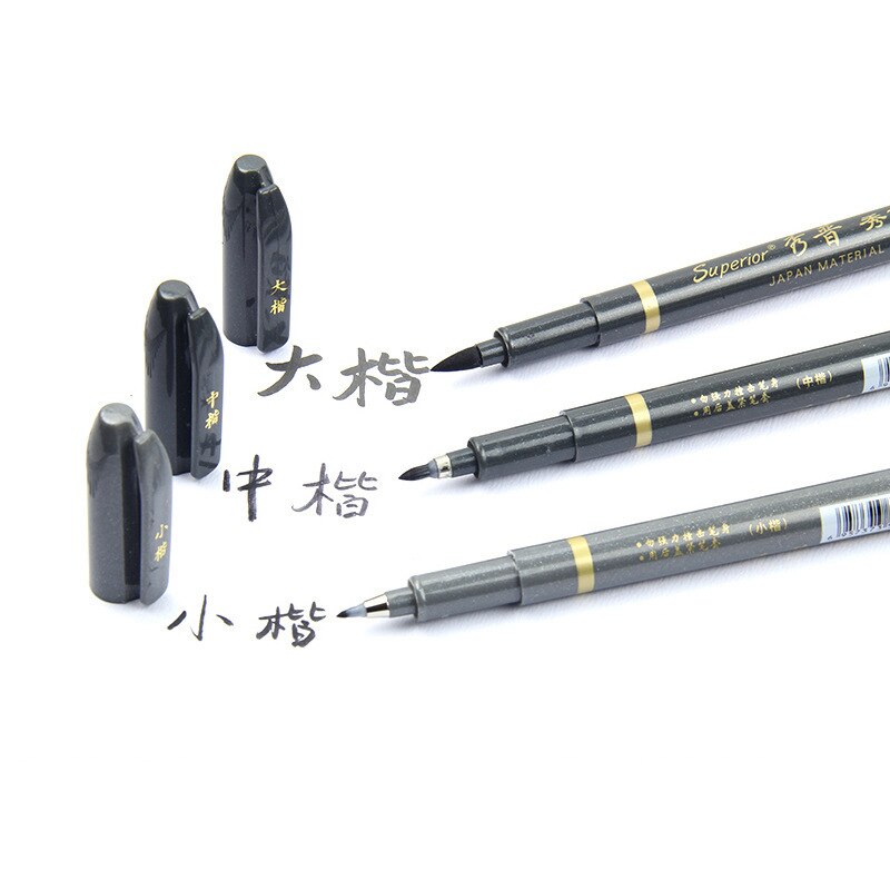 3PCS Different Shape plastic Calligraphy Pen Soft Brush Pen Multi Function Pen Office School Writing Tools signature pen