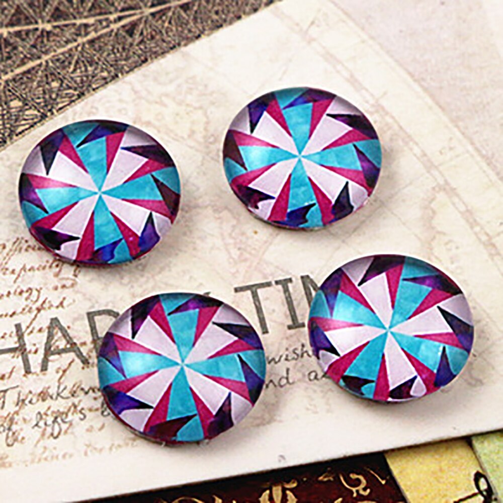 20pcs 12mm Handmade Photo Glass Cabochons (Color pattern series): E4-21