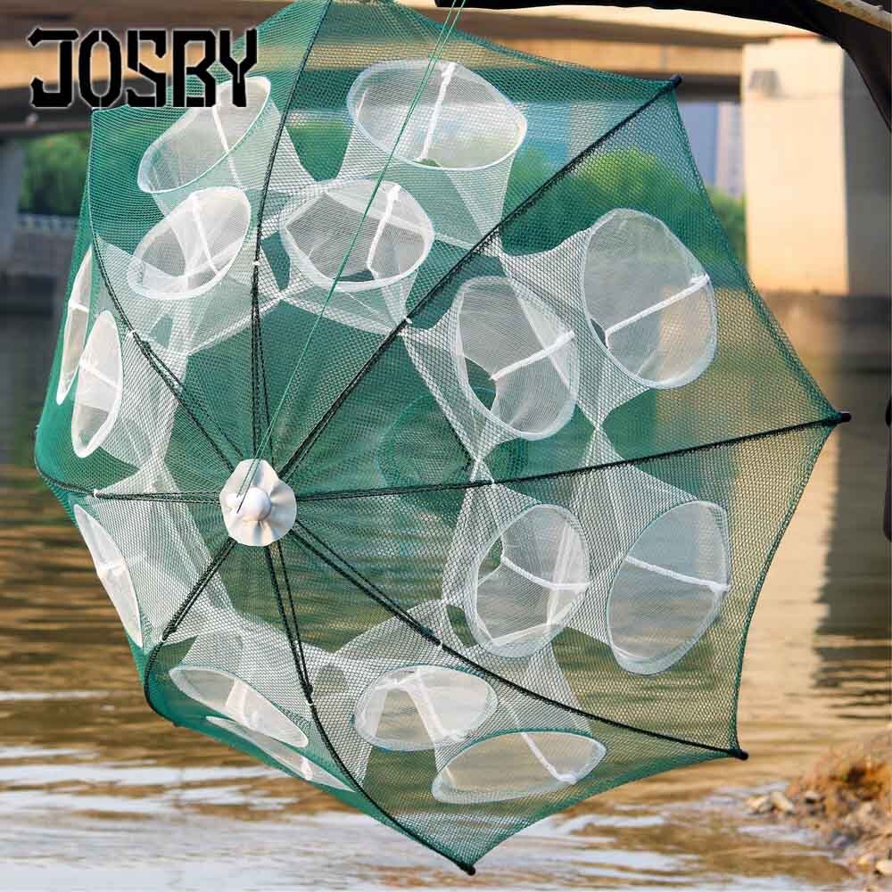 Portable Fishing Equipment Automatic Folding Fishing Net Carp Shrimp Minnow Crab Baits 4~20 Holes Fishing Network Fish Trap