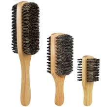 Mens Boar Bristle Hair Brush - Natural Wooden Wave Brush For Male, Styling Beard Hairbrush For Short,long,thick,curly,wavy Hair