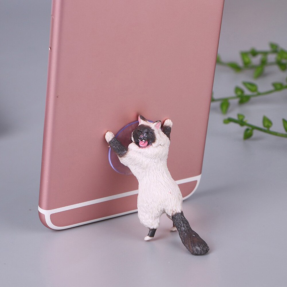 Draagbare Telefoon Houder Leuke Kat Vorm Hars Mobiele Telefoon Houder Zuignap Standaard Houder Voor Smartphone Desktop Decor