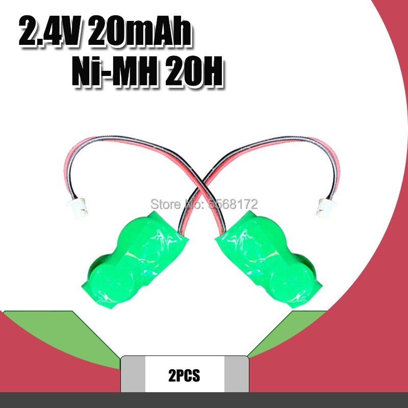 20mAh 2.4V Ni-MH con batteria a bottone ricaricabile CMOS BIOS di linea batterie Ni MH: 2pcs