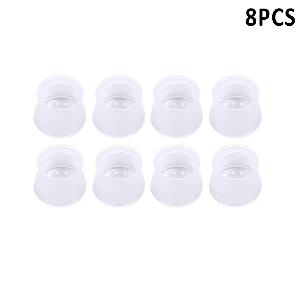 4/8/16 Pcs Furniture Table Chair Leg Floor Feet Cap Cover Protector Non-slip Table Leg Caps Foot Protection Bottom Cover P7Ding: Transparent 8pcs