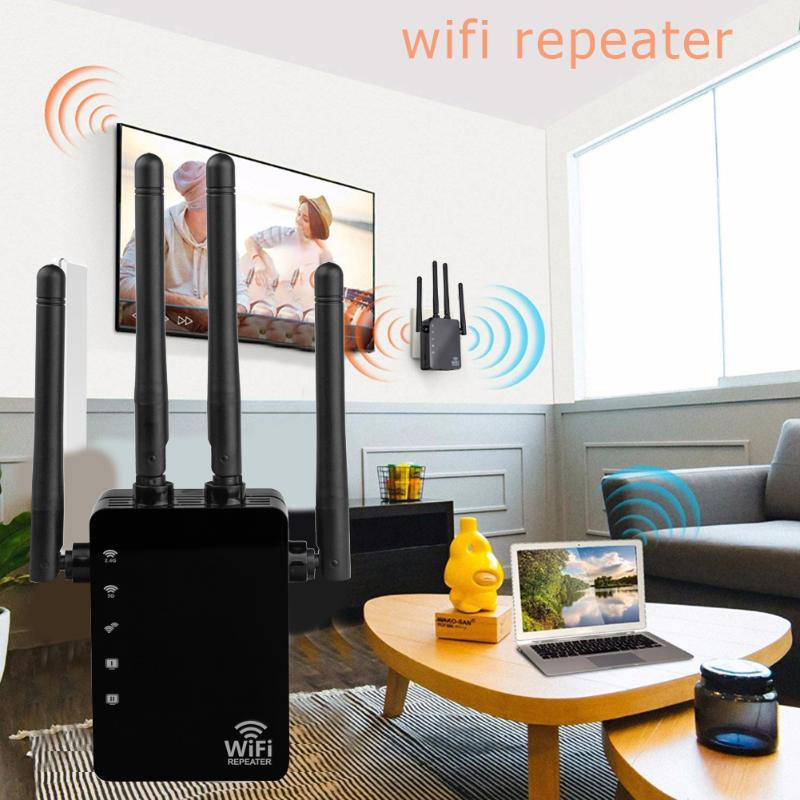 Senza fili WiFi 2.4G/5G Ripetitore router doppio gruppo musicale 1200Mbps Amplificatore di Segnale booster 4 Antenne WiFi gamma estensore Punto di Accesso