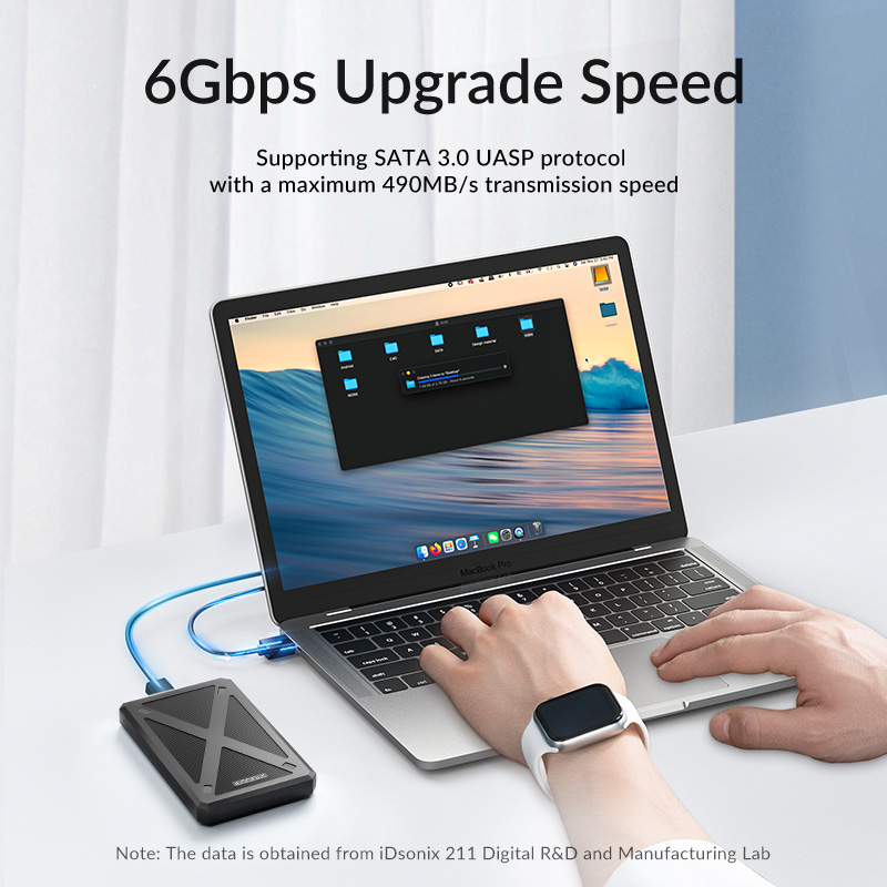 IDsonix-carcasa para disco duro SATA SSD de 2,5 pulgadas, USB tipo C a SATA3.0, 6Gbps, carcasa para disco duro externo para PC, portátil, almacenamiento de datos
