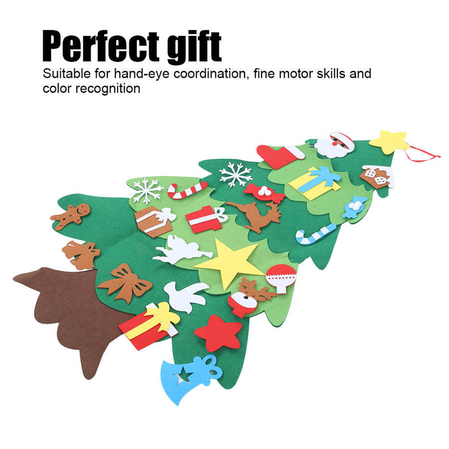Diy kerstboom doek patches non-woven stof kerstboom kerstboom hangend