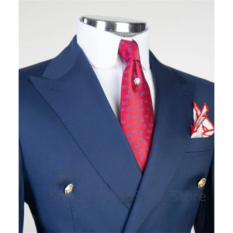 Traje de doble botonadura para hombre, Blazer informal ajustado con solapa de pico, Blazer individual, vestido de novio de boda de negocios,