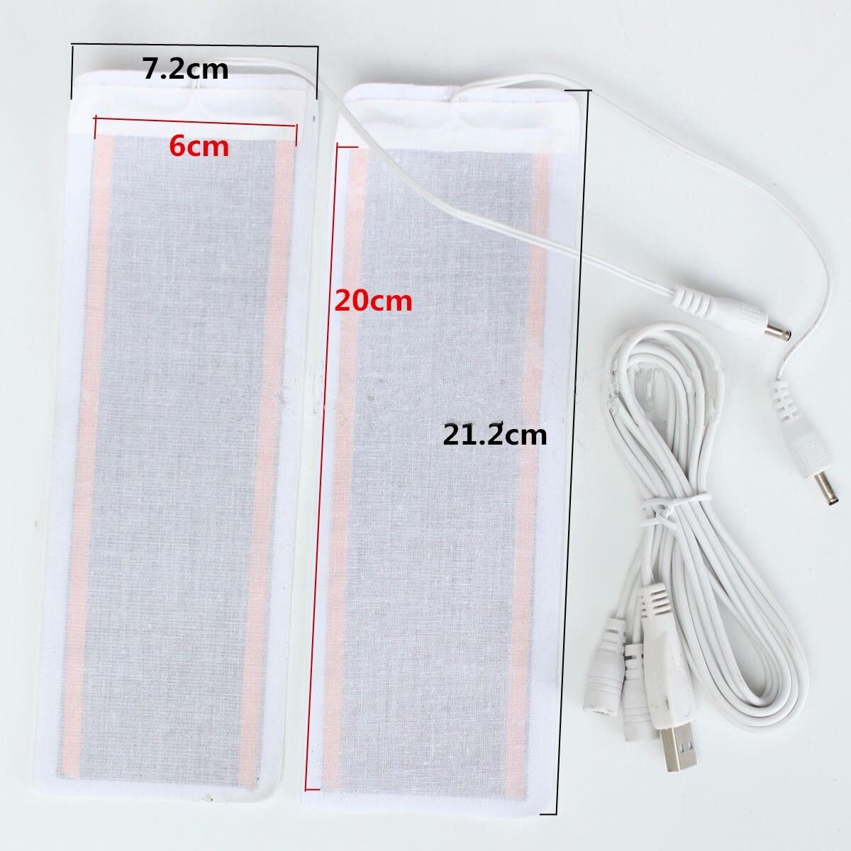 1 par 5v varma fötter knävärmare värme usb elektrisk värmeelement film värmekuddar 6*20cm