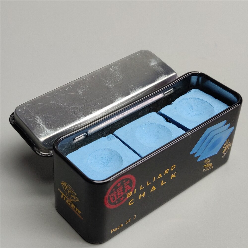 Tiger-tiza para billar punta para taco de billar, tiza de yeso para billar, palo de billar azul claro, accesorios para billar
